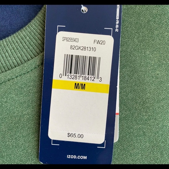 Sage Green Izod Green Crewneck - Picture 3 of 3